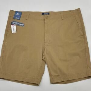 NWT Roundtree & Yorke Khaki Flat Front Shorts Size 42